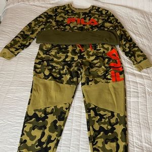 Mens FILA Camo Print SweatSuit